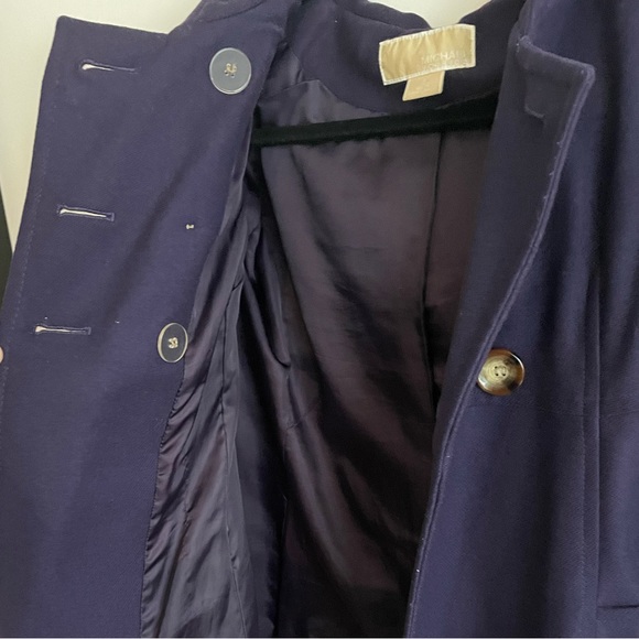 Michael by Michael Kors Hooded Wool Peacoat Double Breasted Plum Purple 4 - Picture 7 of 16